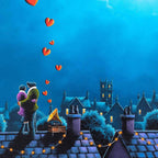 The Rooftop Rendezvous - Original - SOLD by artist David Renshaw - Wyecliffe Galleries