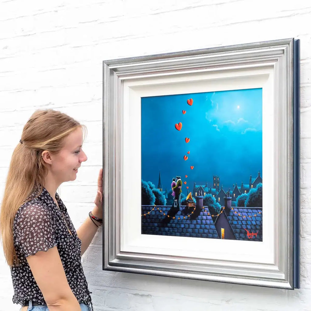 The Rooftop Rendezvous - Original - SOLD by artist David Renshaw - Wyecliffe Galleries