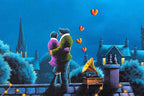 The Rooftop Rendezvous - Original - SOLD by artist David Renshaw - Wyecliffe Galleries