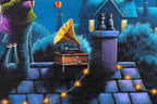 The Rooftop Rendezvous - Original - SOLD by artist David Renshaw - Wyecliffe Galleries