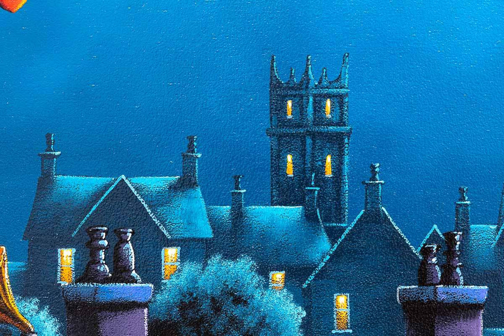 The Rooftop Rendezvous - Original - SOLD by artist David Renshaw - Wyecliffe Galleries