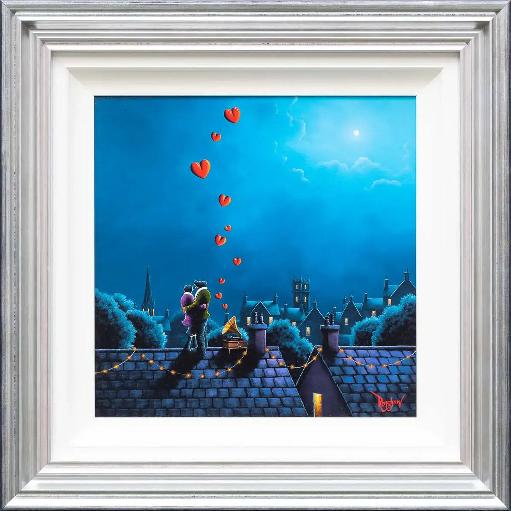 The Rooftop Rendezvous - Original - SOLD by artist David Renshaw - Wyecliffe Galleries