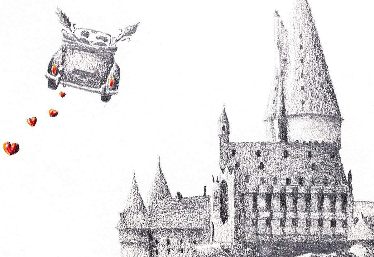 Mischief and Magic - Pencil Sketch - SOLD by artist David Renshaw - Wyecliffe Galleries