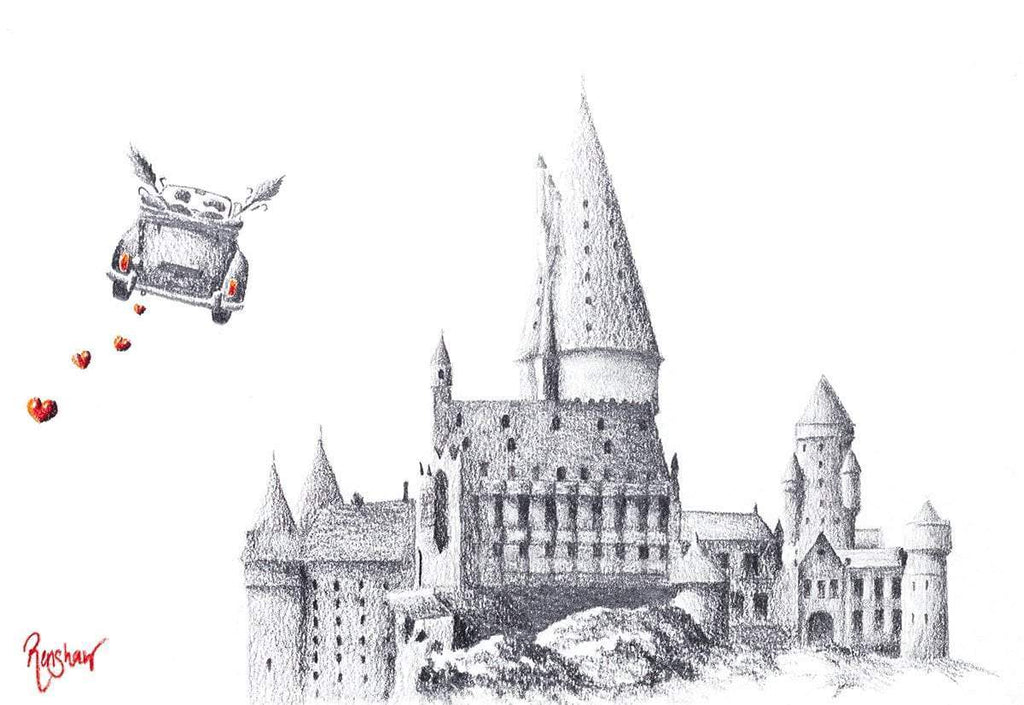 Mischief and Magic - Pencil Sketch - SOLD by artist David Renshaw - Wyecliffe Galleries