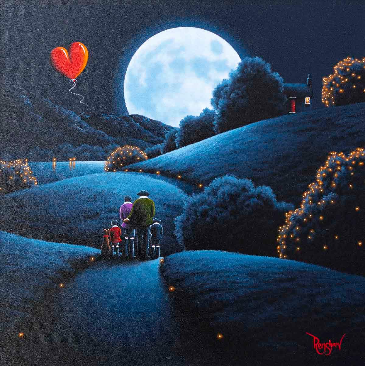 Moonlit Glow - Original - SOLD by artist David Renshaw - Wyecliffe Galleries