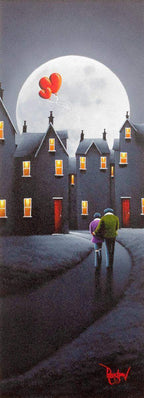 Moonlit Stroll - Original - SOLD by artist David Renshaw - Wyecliffe Galleries