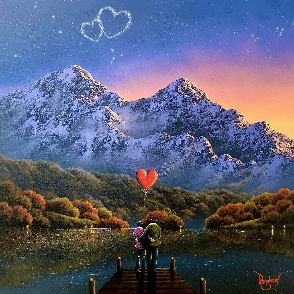 Mountain Gazing With You - Original -SOLD by artist David Renshaw - Wyecliffe Galleries