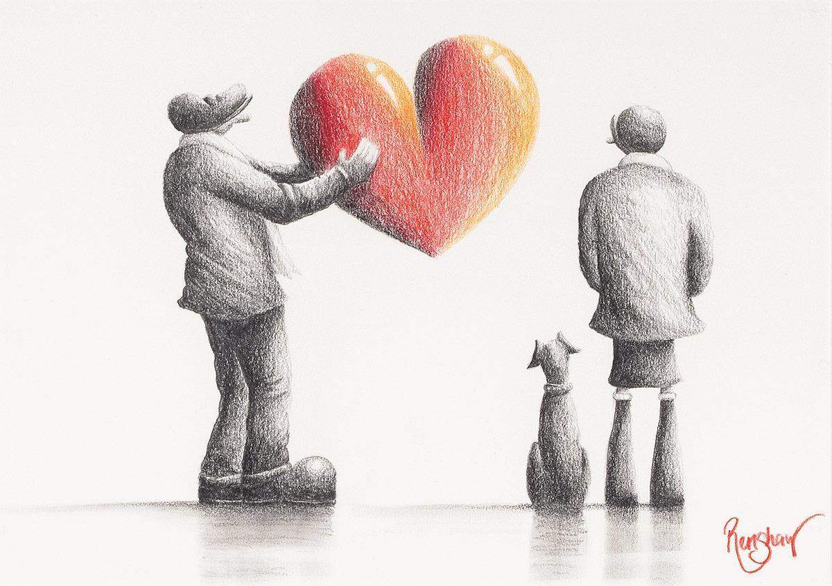 My Gift To You - Sketch - SOLD by artist David Renshaw - Wyecliffe Galleries