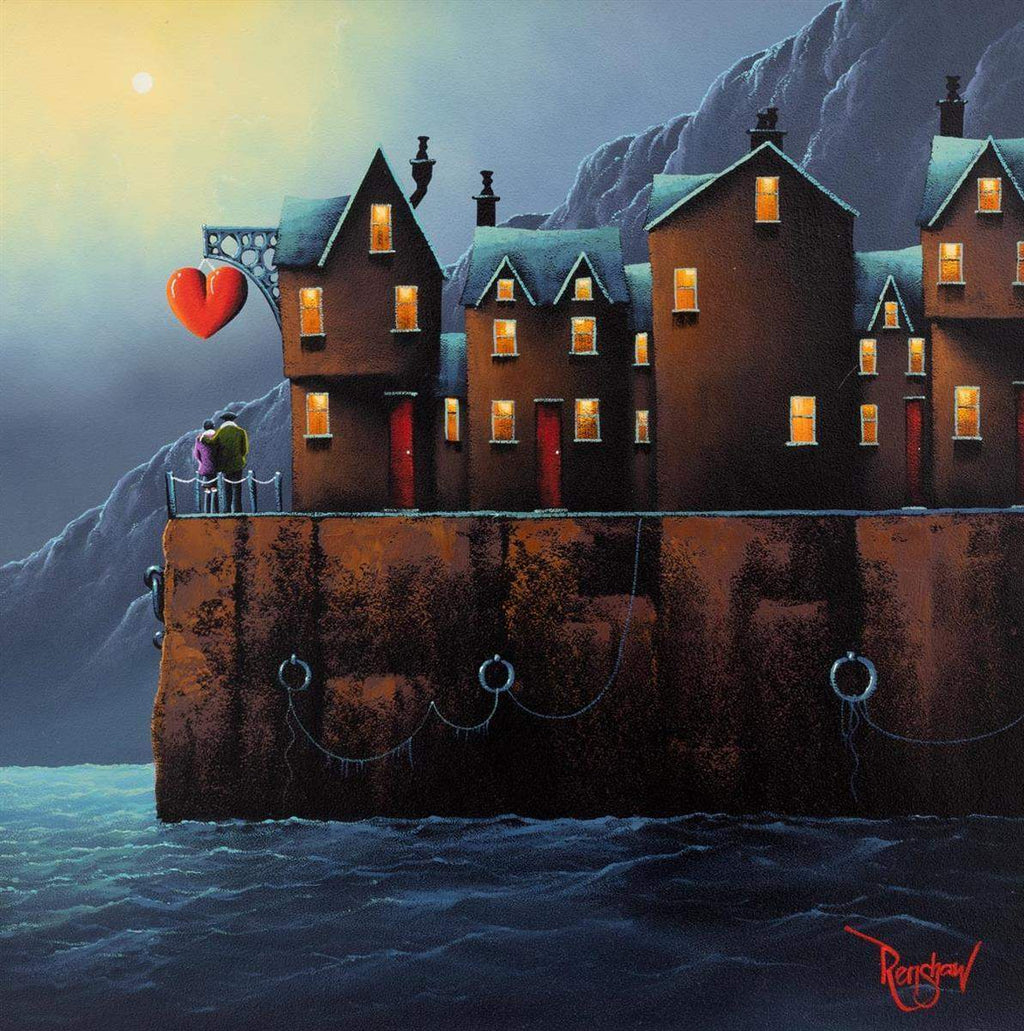 Night Harbour - Original - SOLD by artist David Renshaw - Wyecliffe Galleries