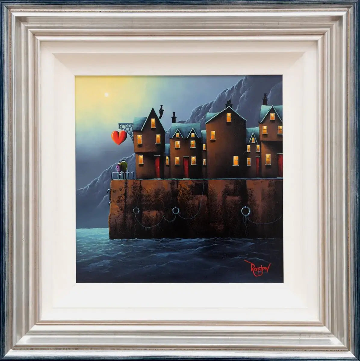 Night Harbour - Original - SOLD by artist David Renshaw - Wyecliffe Galleries