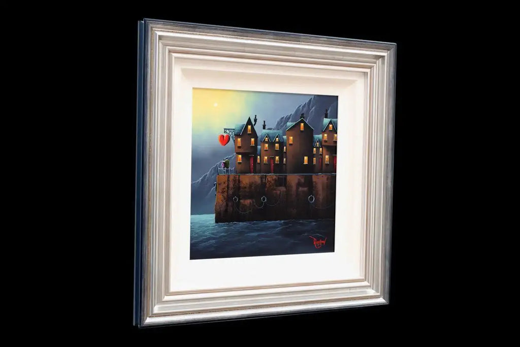 Night Harbour - Original - SOLD by artist David Renshaw - Wyecliffe Galleries