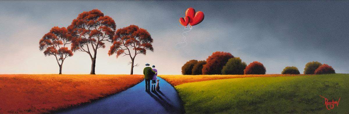 Autumn Family Walk - Original - SOLD by artist David Renshaw - Wyecliffe Galleries
