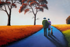 Autumn Family Walk - Original - SOLD by artist David Renshaw - Wyecliffe Galleries