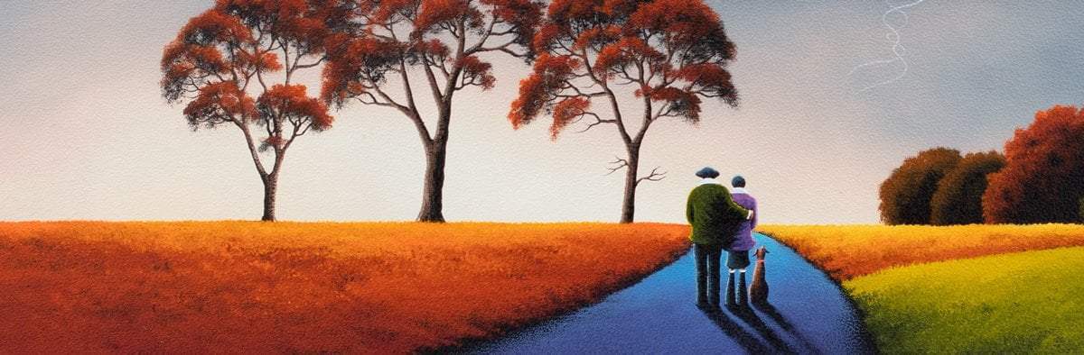 Autumn Family Walk - Original - SOLD by artist David Renshaw - Wyecliffe Galleries