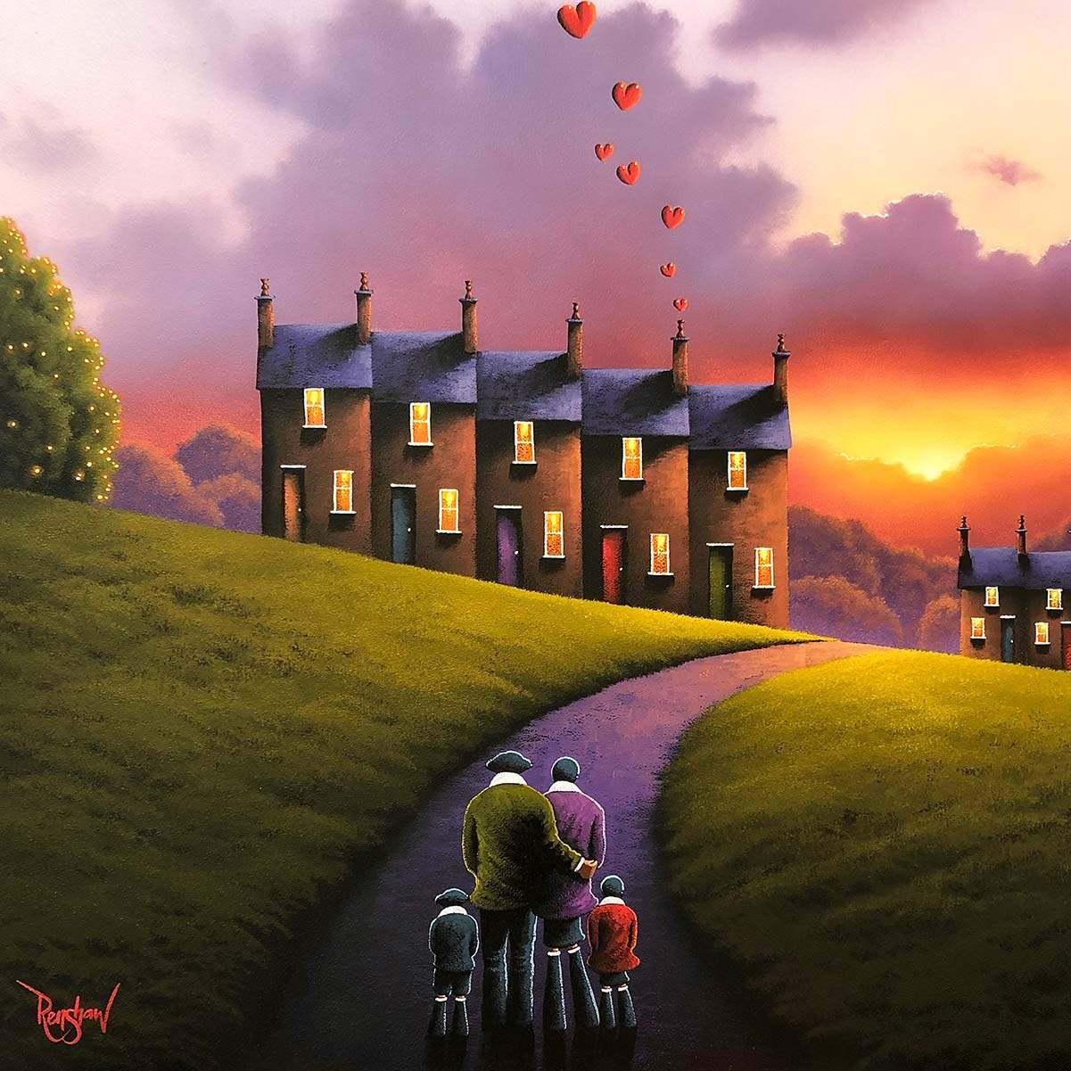 Just the Four of Us - Original - SOLD by artist David Renshaw - Wyecliffe Galleries
