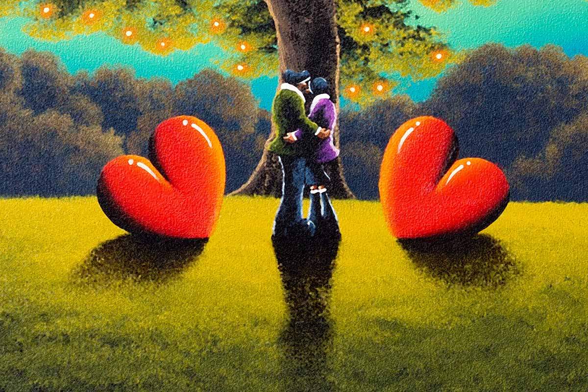 Our First Kiss - Original - SOLD by artist David Renshaw - Wyecliffe Galleries