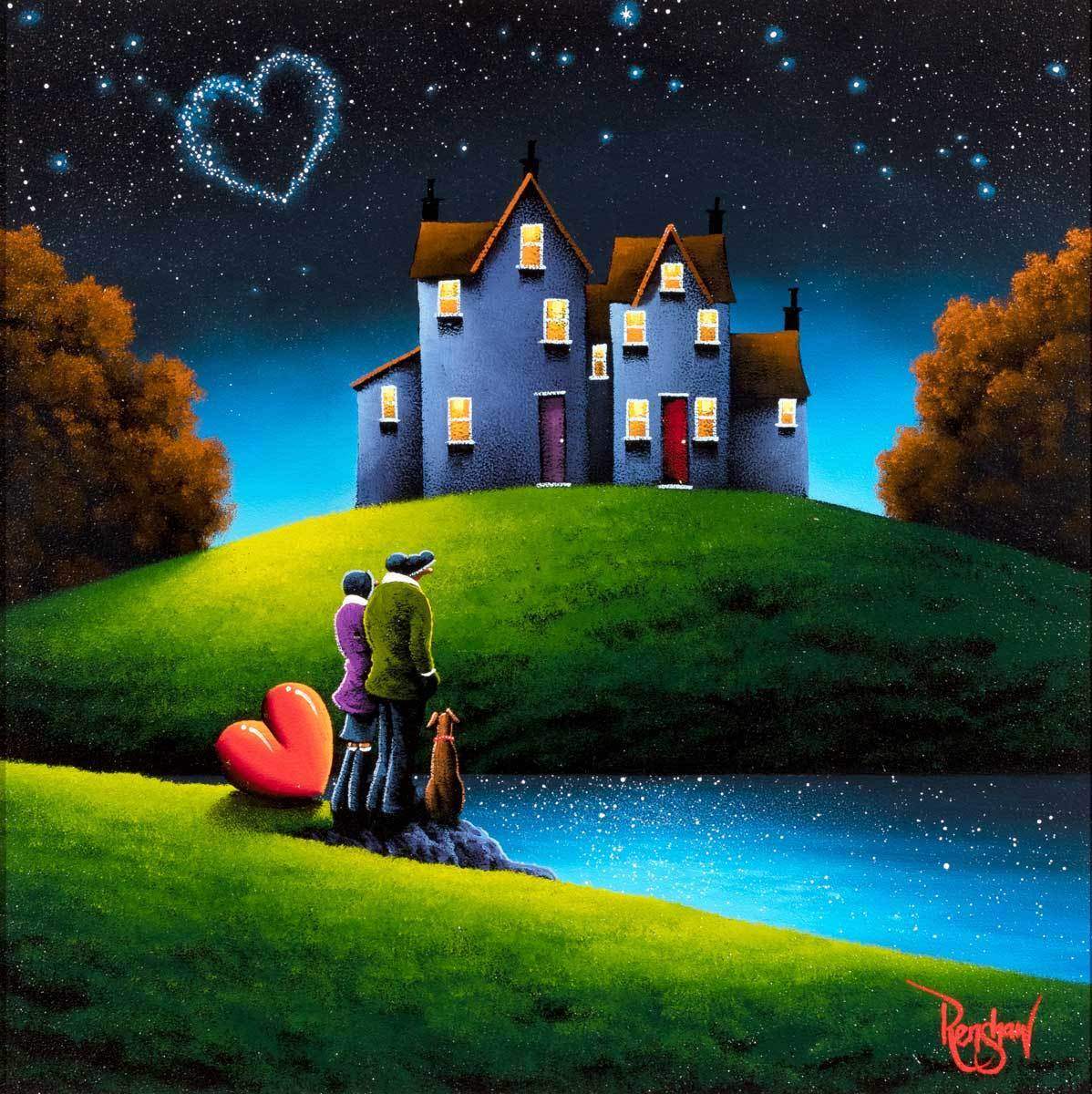 Our House On The Hill - Original - SOLD by artist David Renshaw - Wyecliffe Galleries