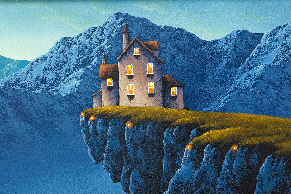 Our Love Upon The Clifftop - Original - SOLD by artist David Renshaw - Wyecliffe Galleries