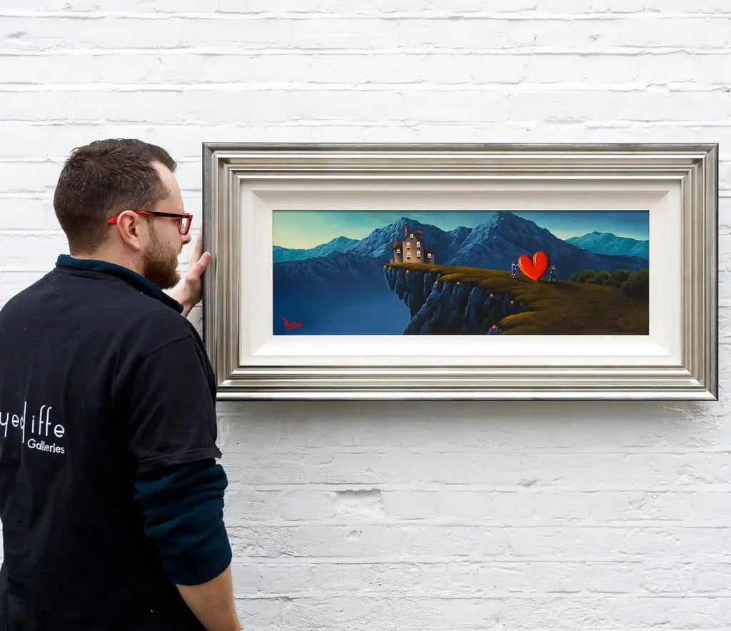 Our Love Upon The Clifftop - Original - SOLD by artist David Renshaw - Wyecliffe Galleries