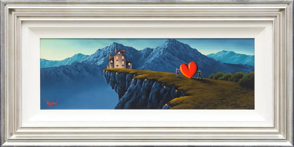 Our Love Upon The Clifftop - Original - SOLD by artist David Renshaw - Wyecliffe Galleries