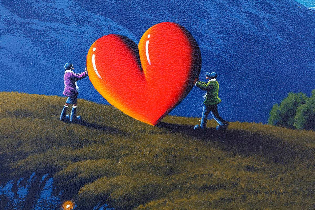 Our Love Upon The Clifftop - Original - SOLD by artist David Renshaw - Wyecliffe Galleries