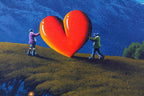 Our Love Upon The Clifftop - Original - SOLD by artist David Renshaw - Wyecliffe Galleries