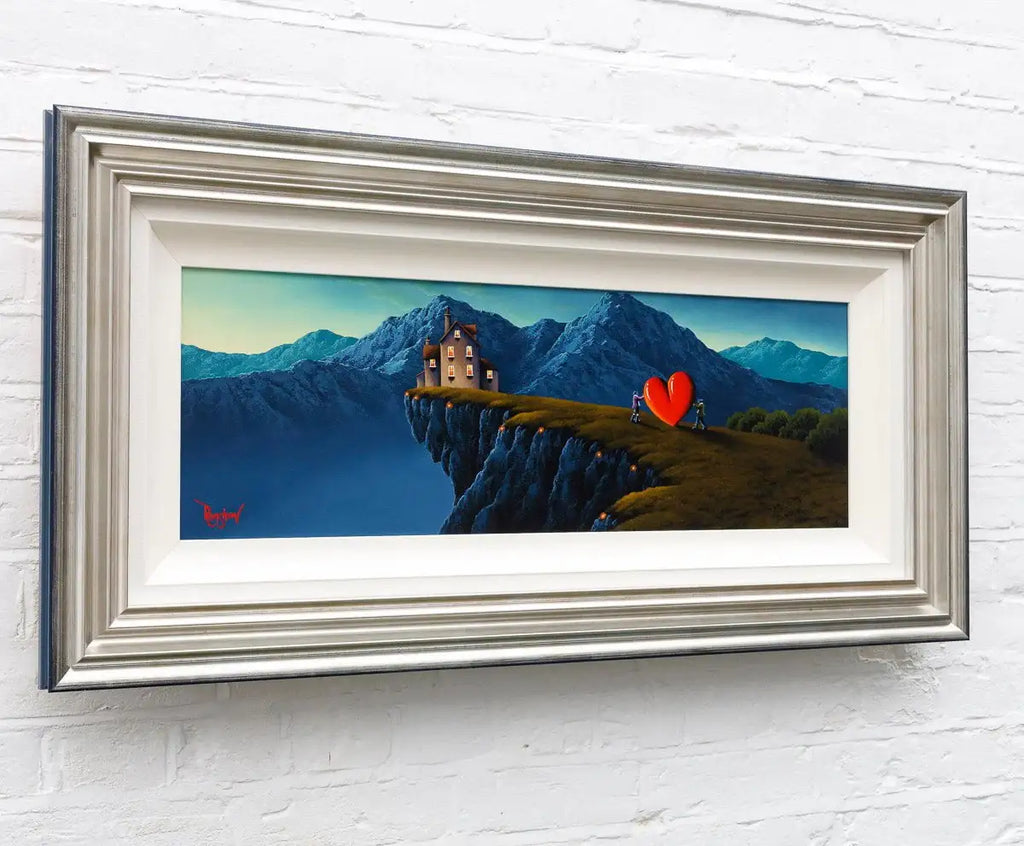 Our Love Upon The Clifftop - Original - SOLD by artist David Renshaw - Wyecliffe Galleries