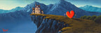 Our Love Upon The Clifftop - Original - SOLD by artist David Renshaw - Wyecliffe Galleries