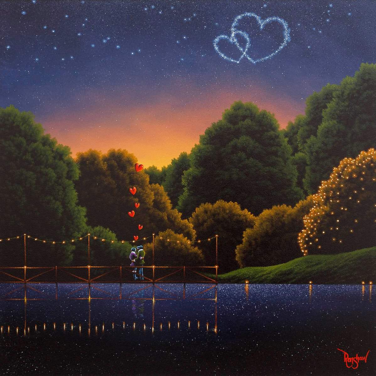 Our Love Written in the Stars - Original - SOLD by artist David Renshaw - Wyecliffe Galleries