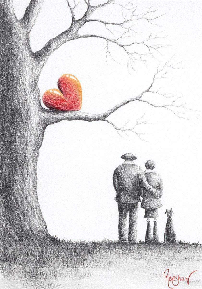 Our Morning Walk - Sketch - SOLD by artist David Renshaw - Wyecliffe Galleries