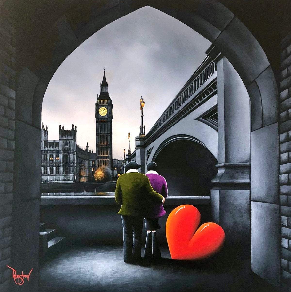 Parliament View - Original - SOLD by artist David Renshaw - Wyecliffe Galleries