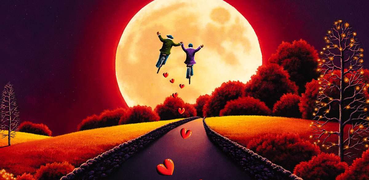 Riding into the Night Sky - Original - SOLD by artist David Renshaw - Wyecliffe Galleries