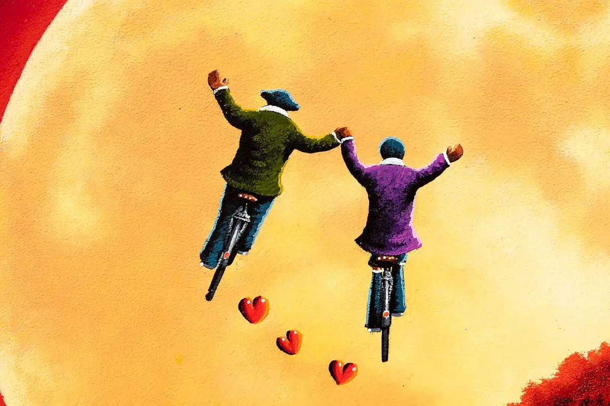 Riding into the Night Sky - Original - SOLD by artist David Renshaw - Wyecliffe Galleries