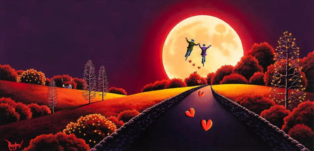Riding into the Night Sky - Original - SOLD by artist David Renshaw - Wyecliffe Galleries
