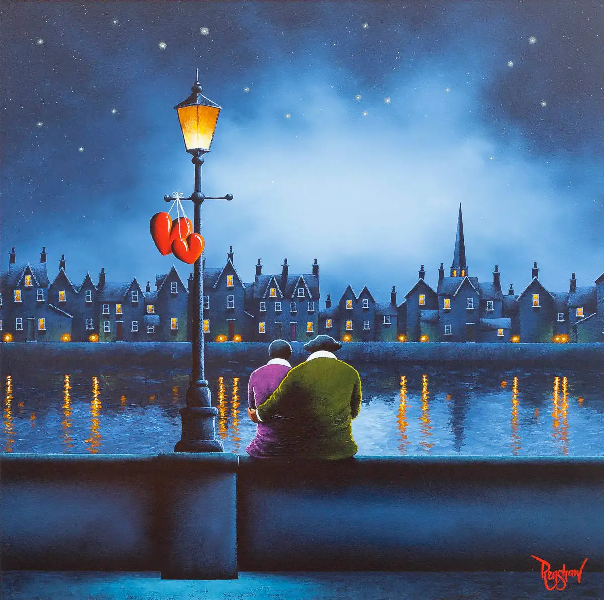 Riverside Love - Original - SOLD by artist David Renshaw - Wyecliffe Galleries