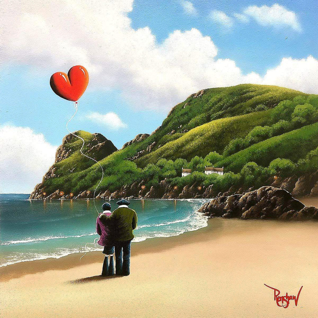 Seaside Lovers - Original - SOLD by artist David Renshaw - Wyecliffe Galleries