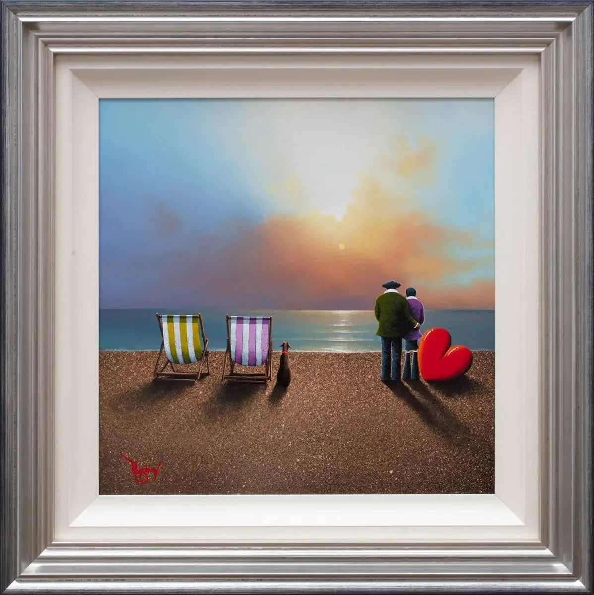 Shingle Beach - SOLD by artist David Renshaw - Wyecliffe Galleries