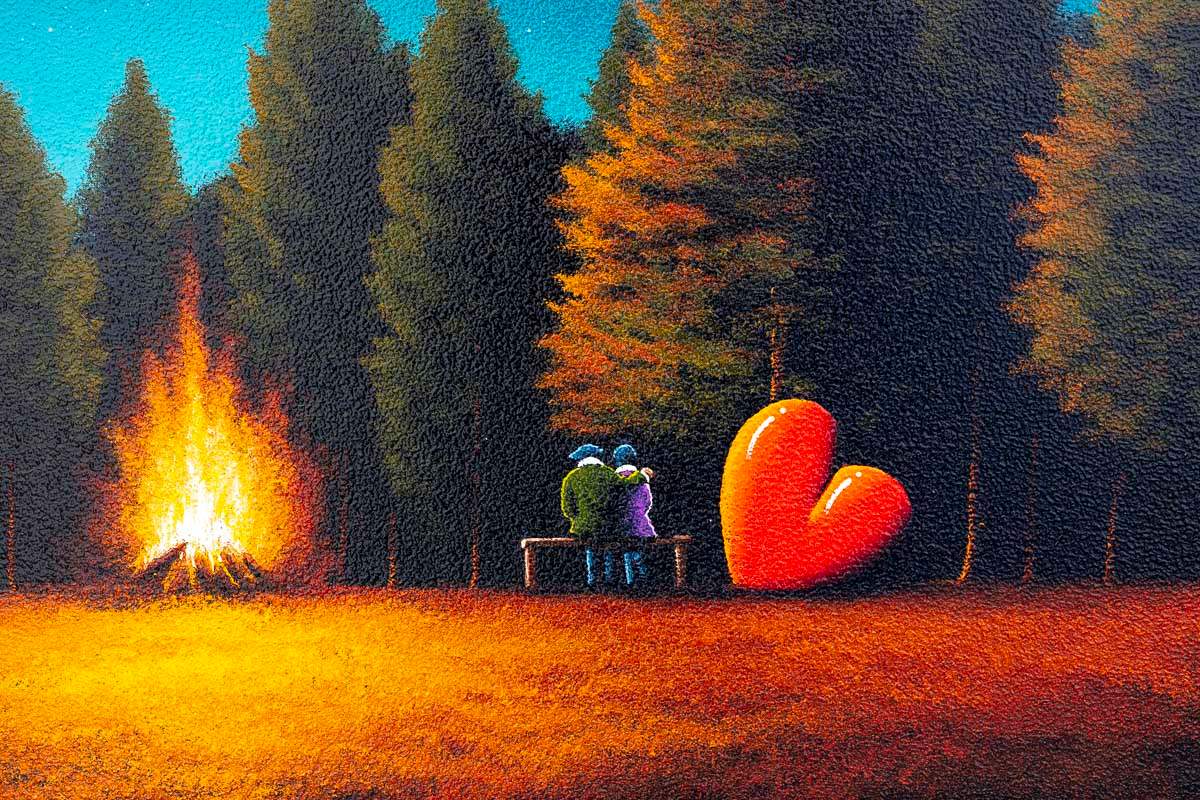 Sitting by the Fire - Original - SOLD by artist David Renshaw - Wyecliffe Galleries