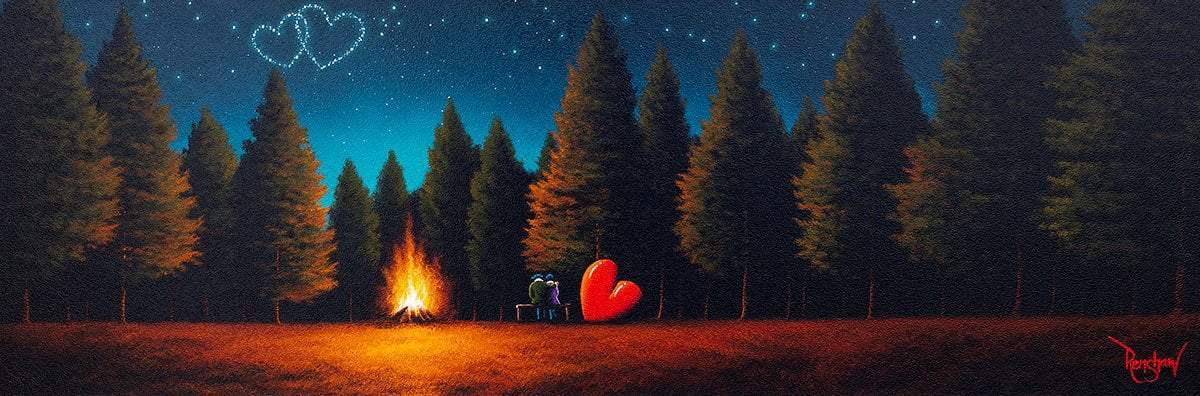 Sitting by the Fire - Original - SOLD by artist David Renshaw - Wyecliffe Galleries