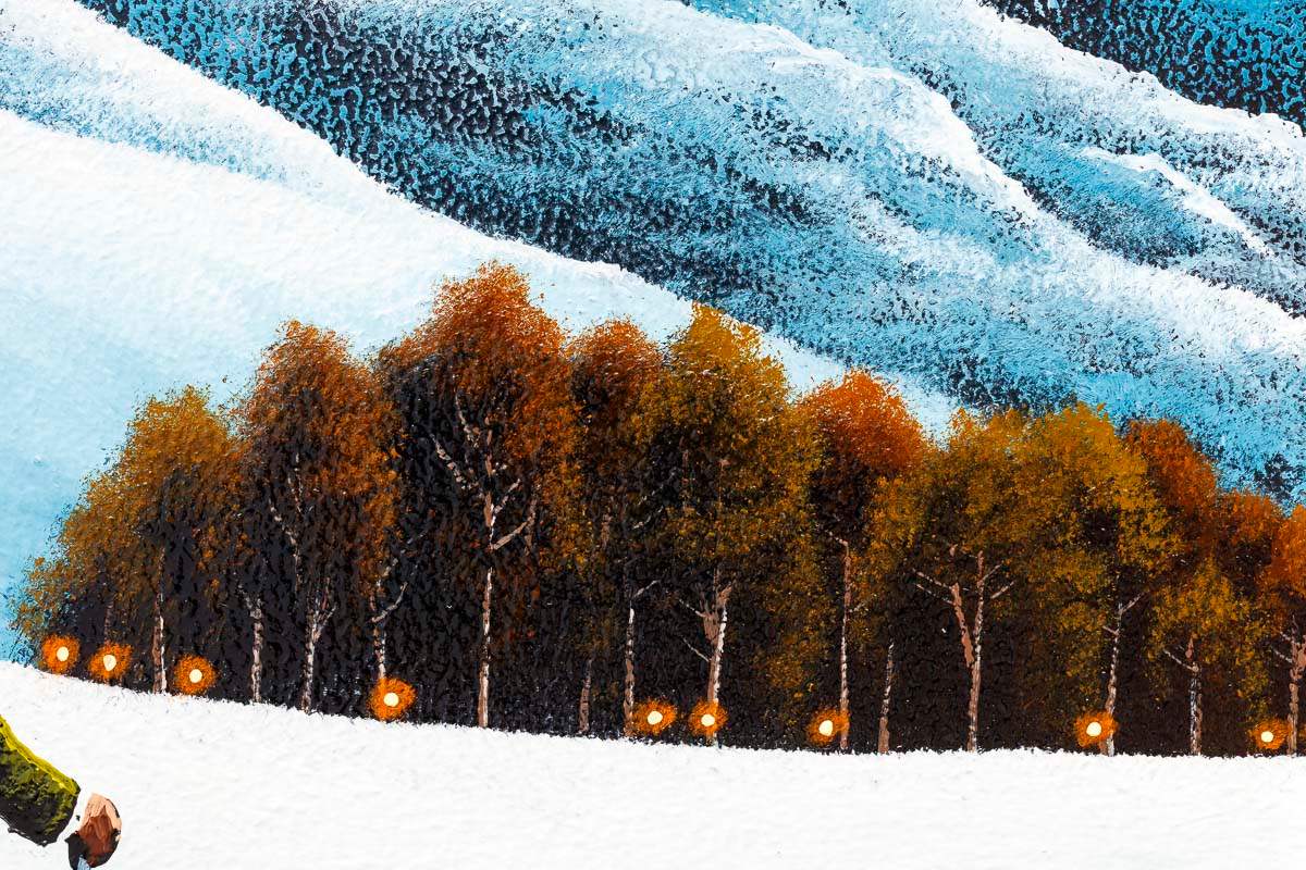 Ski Slope Lovers - Original - SOLD by artist David Renshaw - Wyecliffe Galleries