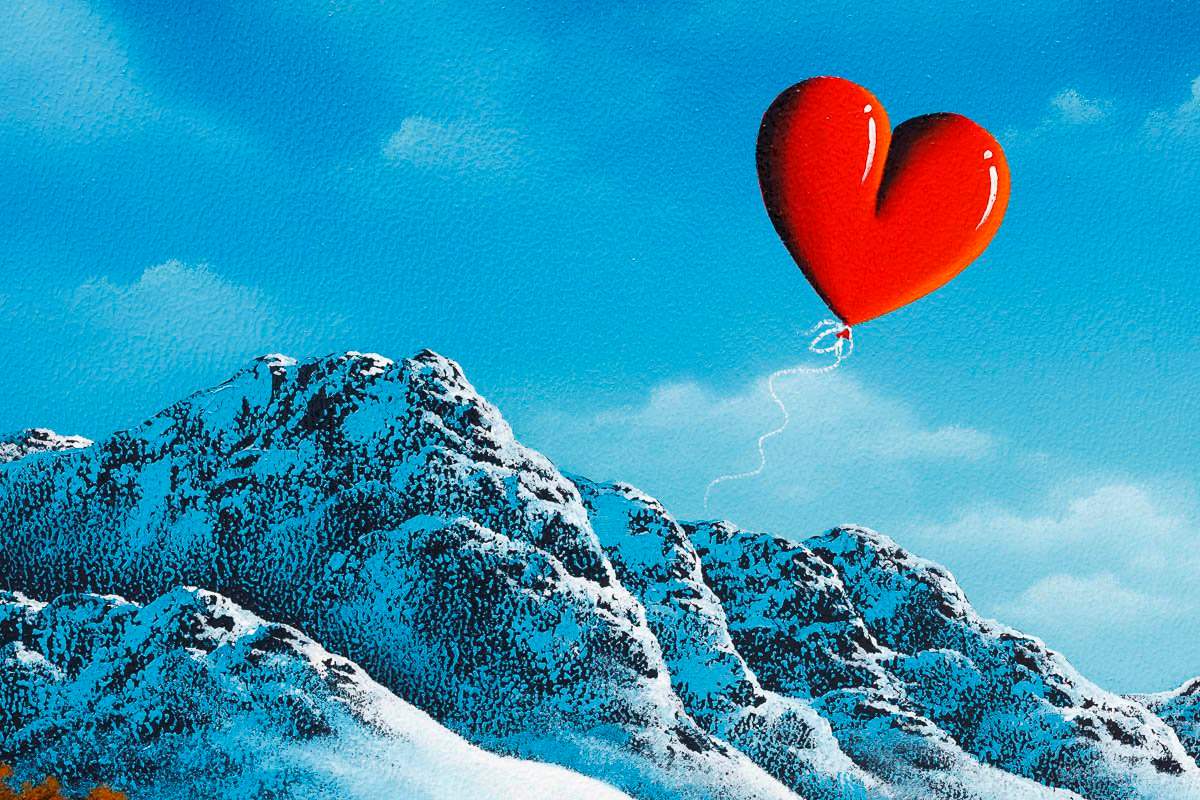 Ski Slope Lovers - Original - SOLD by artist David Renshaw - Wyecliffe Galleries