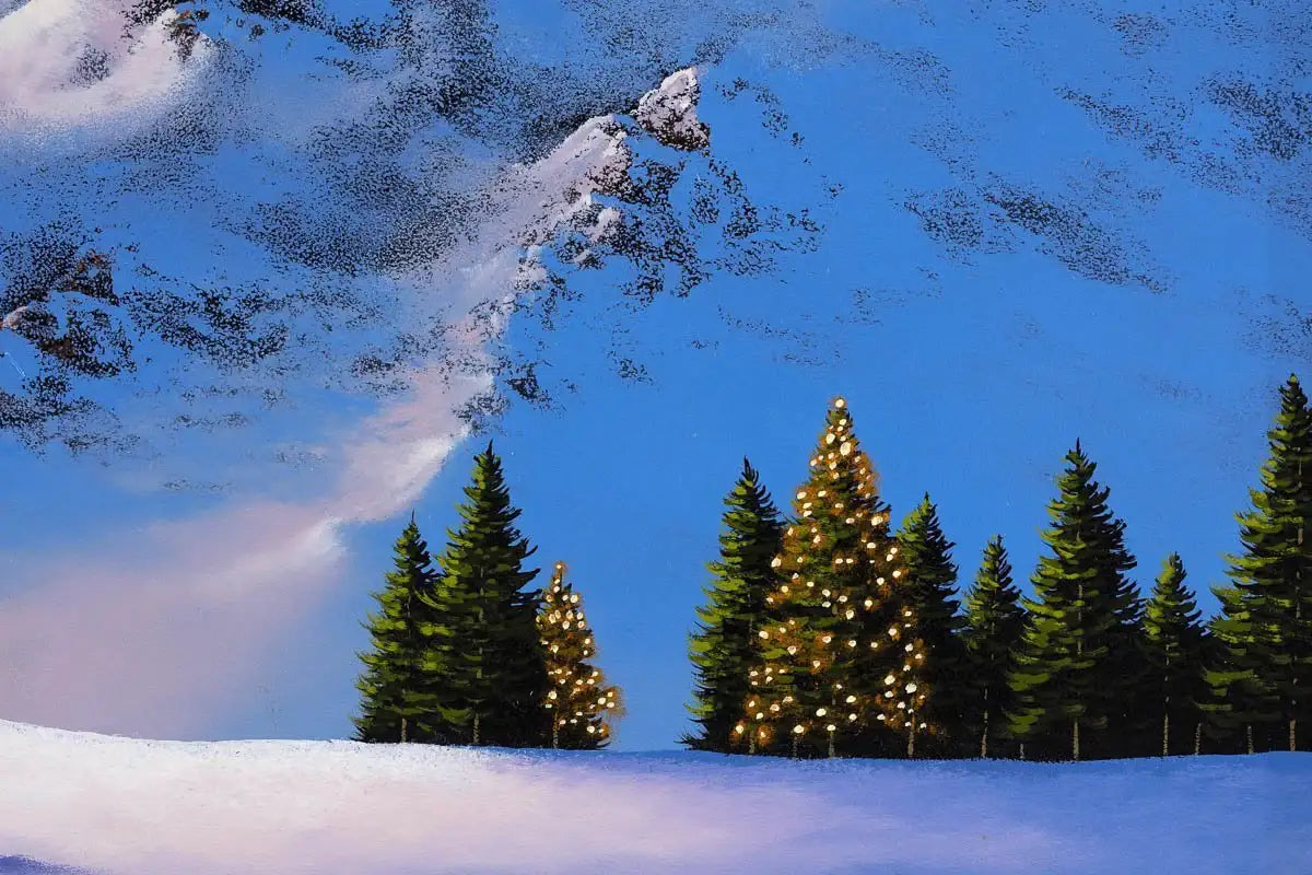 Skiing at Sunset - Original - SOLD by artist David Renshaw - Wyecliffe Galleries