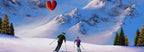 Skiing at Sunset - Original - SOLD by artist David Renshaw - Wyecliffe Galleries
