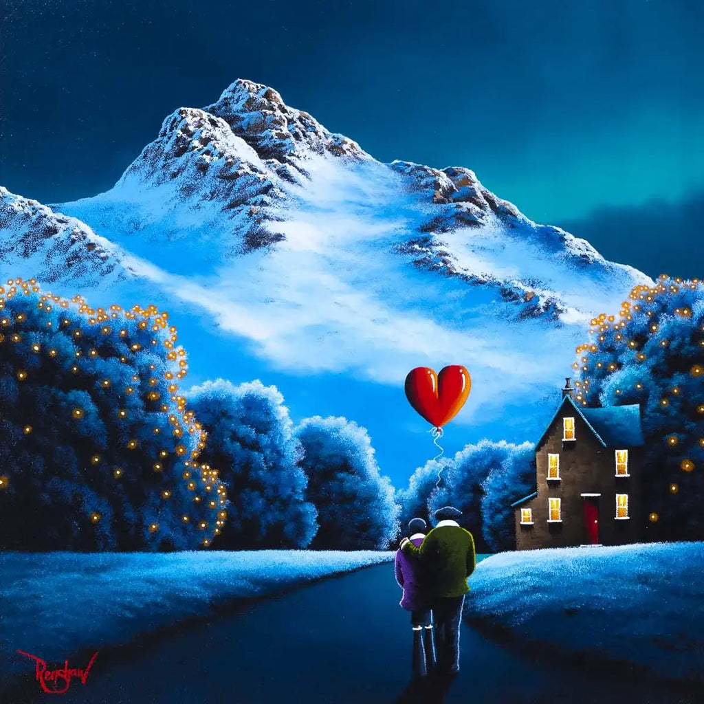 Snow Capped Mountains - Original - SOLD by artist David Renshaw - Wyecliffe Galleries