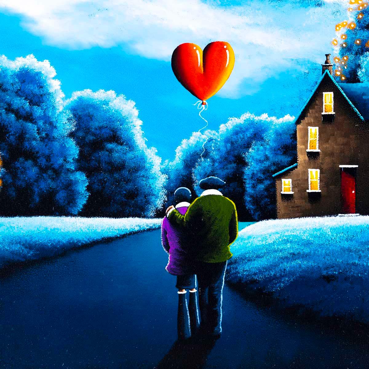 Snow Capped Mountains - Original - SOLD by artist David Renshaw - Wyecliffe Galleries