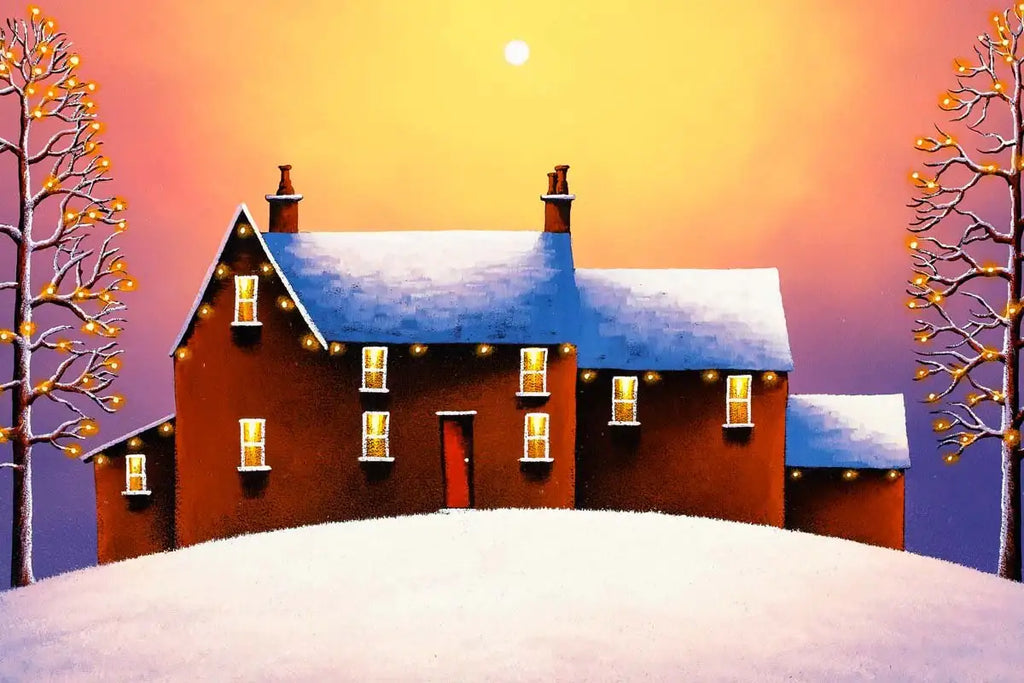 Snowy Fields - Original - SOLD by artist David Renshaw - Wyecliffe Galleries