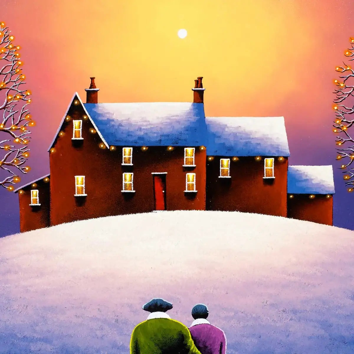 Snowy Fields - Original - SOLD by artist David Renshaw - Wyecliffe Galleries