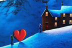 Snowy Hills - Original - SOLD by artist David Renshaw - Wyecliffe Galleries