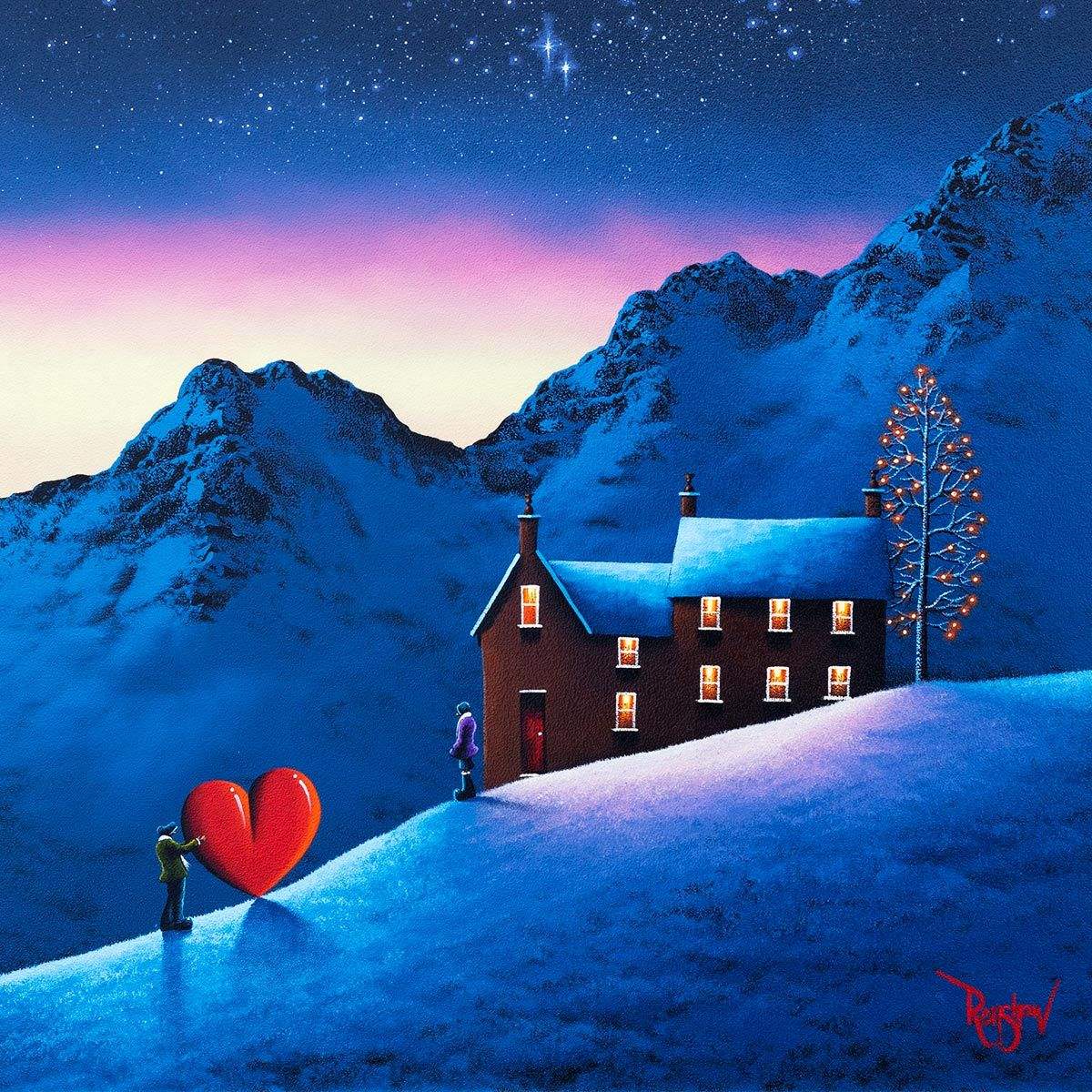 Snowy Hills - Original - SOLD by artist David Renshaw - Wyecliffe Galleries