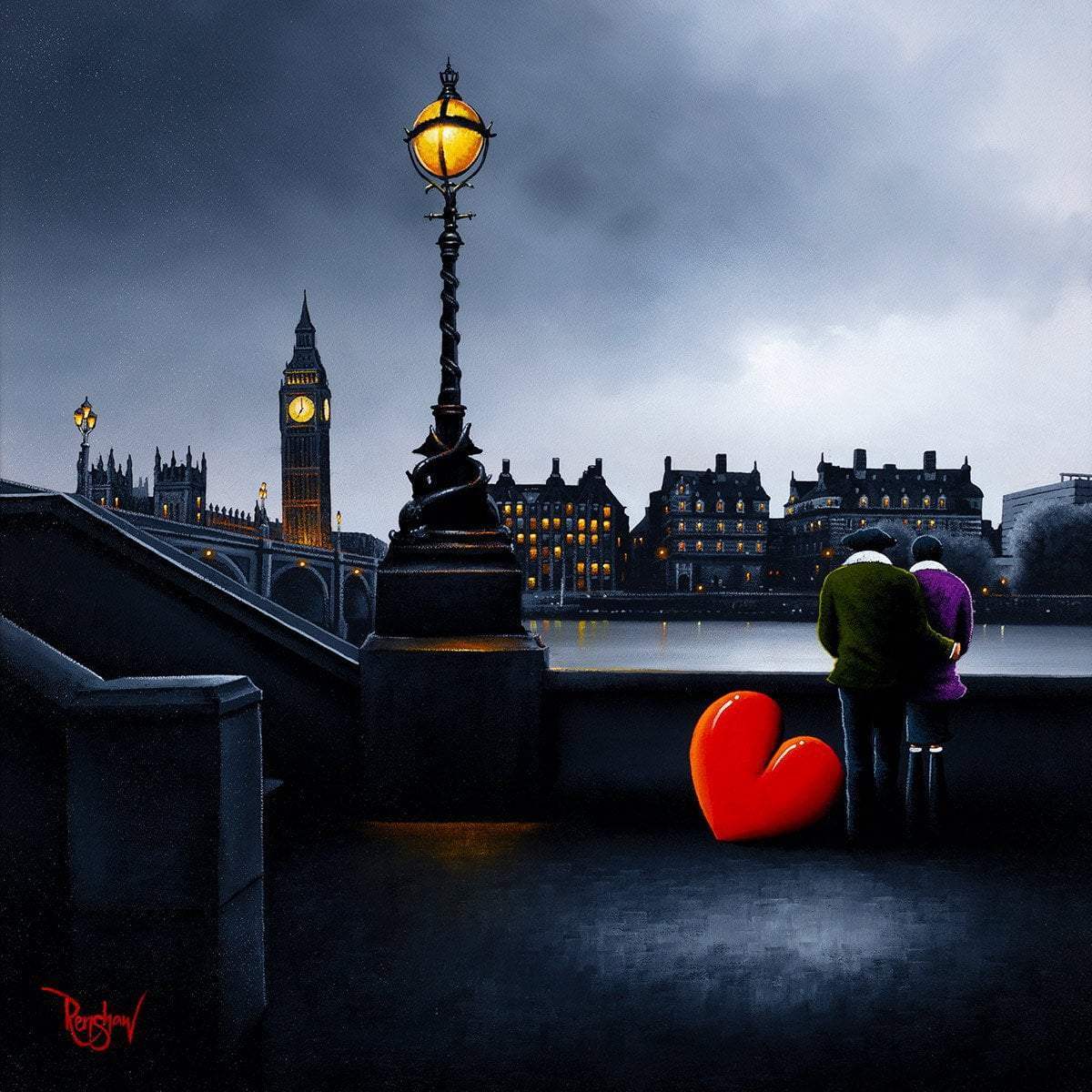 Southbank Dreaming - Original - SOLD by artist David Renshaw - Wyecliffe Galleries